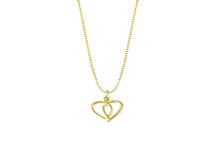 COLLAR BALIQ DIG-2983CAG-0278 ORO 18K CORAZÓN ENTRELAZADO - 1