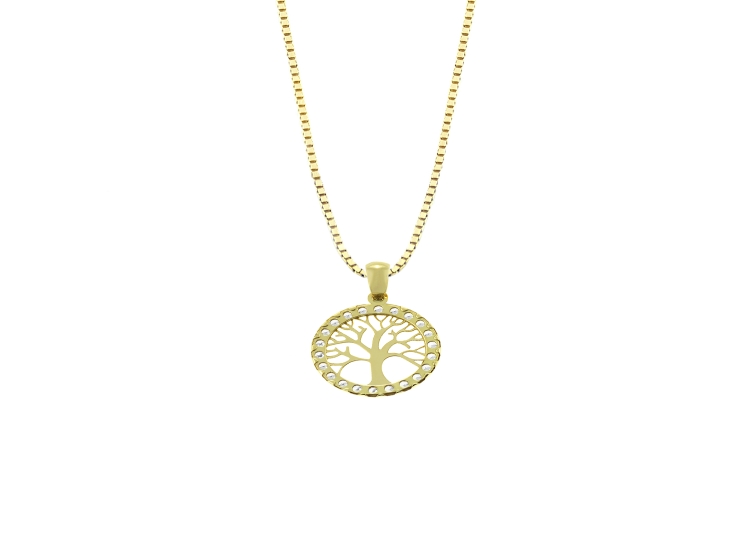 COLLAR BALIQ DIG-3252CAG-0278 ORO 18K ARBOL VIDA BRILLANTES - 1
