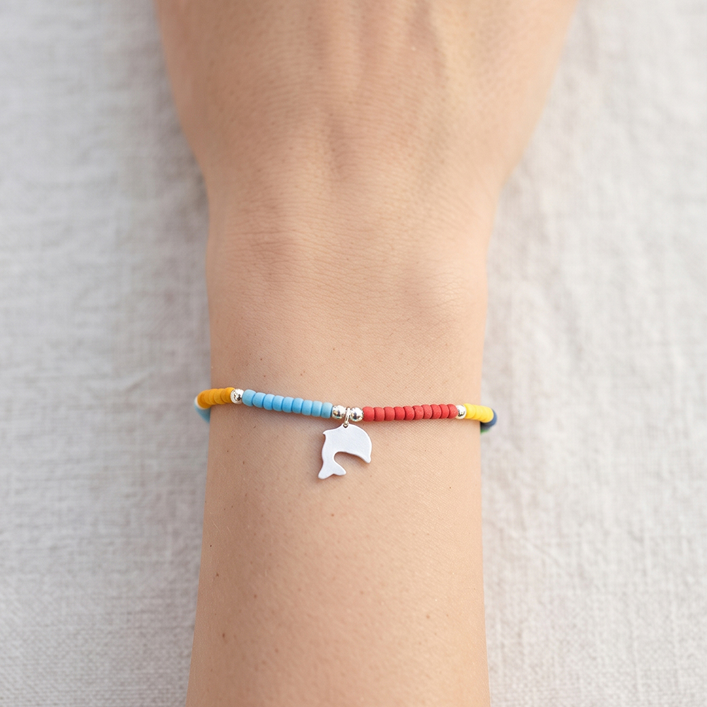 PULSERA BALIQ MURANOS DELFÍN PLATA 925 - 2