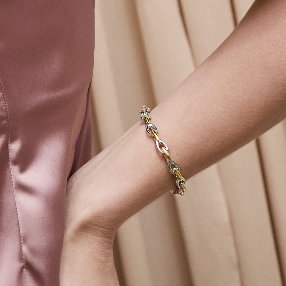 PULSERA ENLACES DROPS GOLDENSILVER - 2