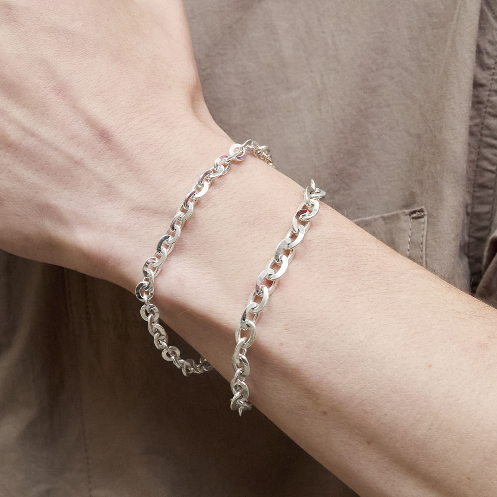 PULSERA OVAL PLATA 925 HOMBRE - 2