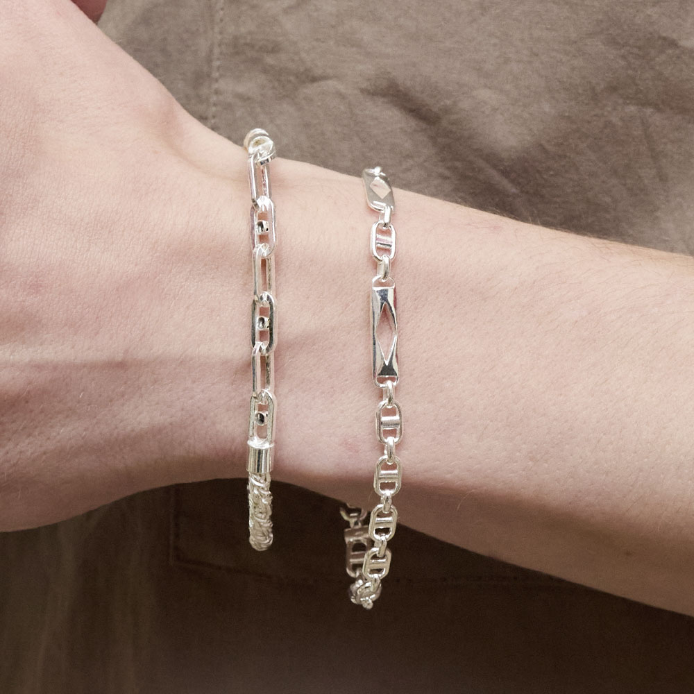 PULSERA TRENZA PLATA 925 HOMBRE - 2