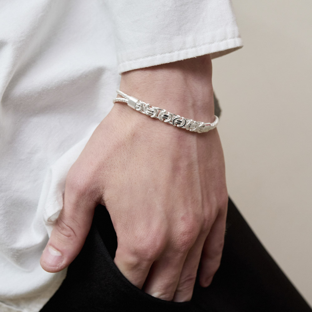 PULSERA TRENZADO PLATA 925 HOMBRE - 2