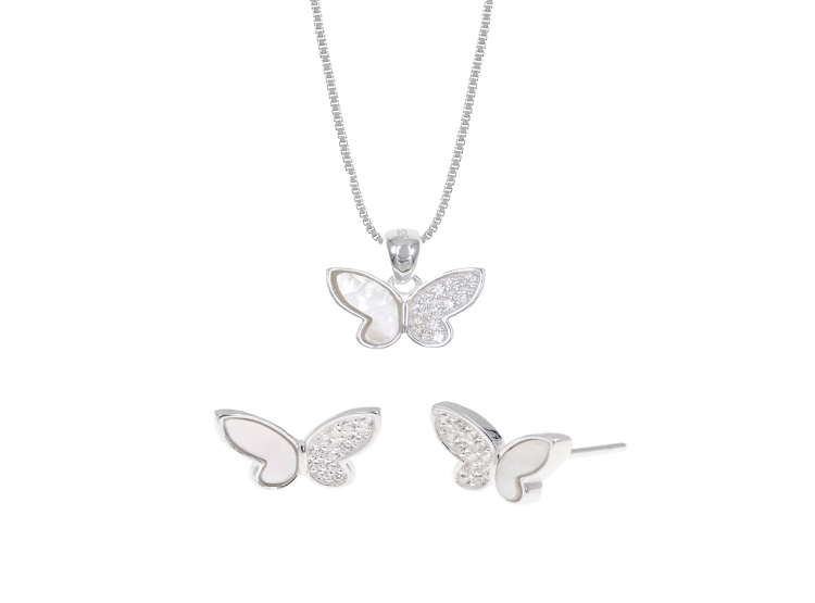 SET COLLAR Y ARETES SUPREMO PLATA 925 - 1