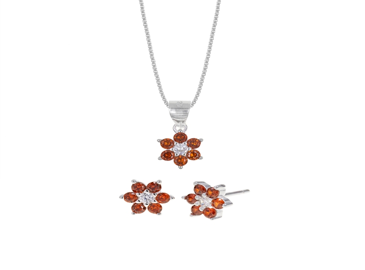 SET COLLAR Y ARETES AURA PLATA 925 - 1