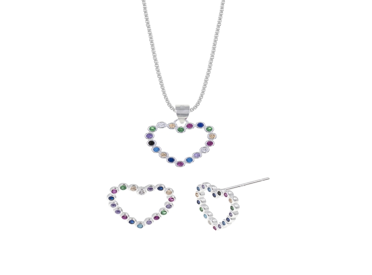 SET COLLAR Y ARETES REFLEJO PLATA 925 - 1