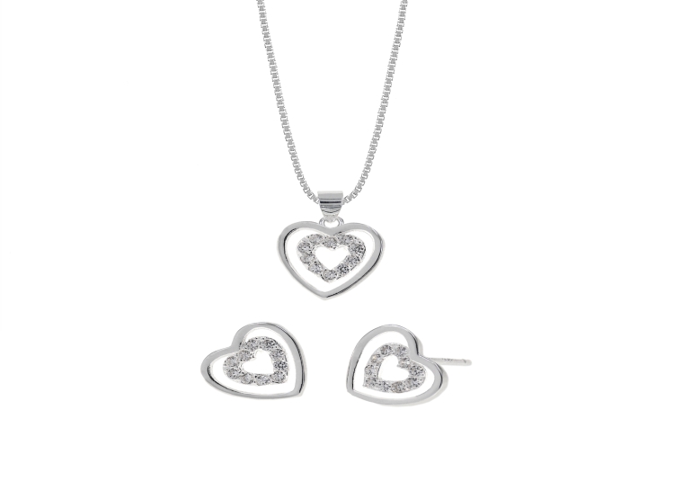 SET COLLAR Y ARETES MAGIA PLATA 925 - 1