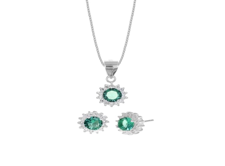 SET COLLAR Y ARETES INSPIRACIÓN PLATA 925 - 1