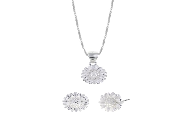SET COLLAR Y ARETES FASCINACIÓN PLATA 925 - 1