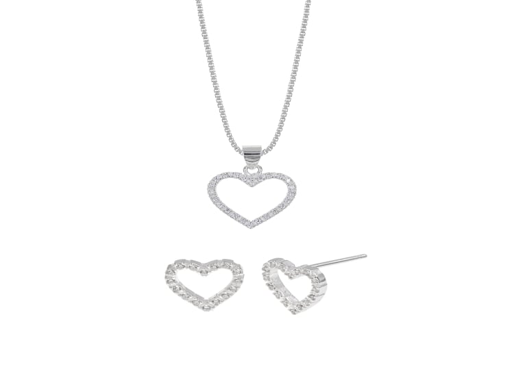 SET COLLAR Y ARETES ESPLENDOR PLATA 925 - 1