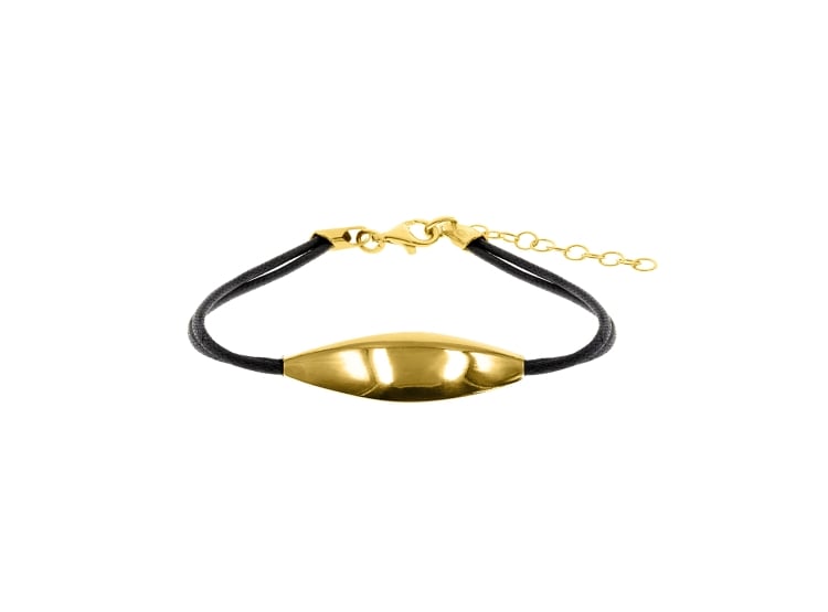 PULSERA CUERO DROPS GOLDENSILVER - 1