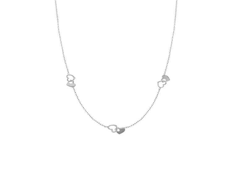 COLLAR DOS CORAZONES PLATA 925 - 1