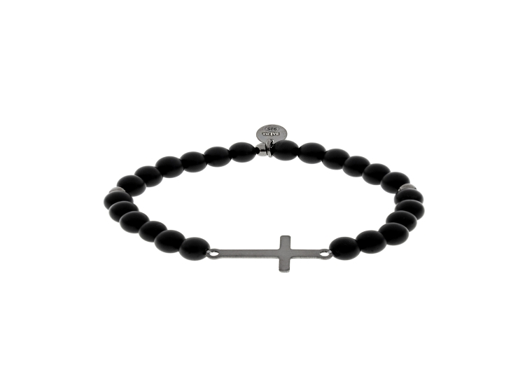 PULSERA BOLAS Y CRUZ PLATA 925 - 1