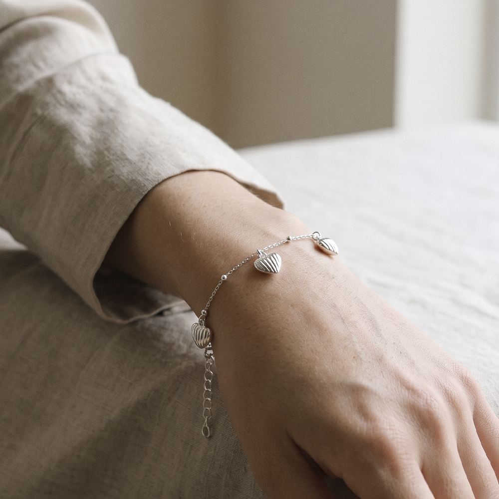 PULSERA CORAZONES PLATA 925 - 2