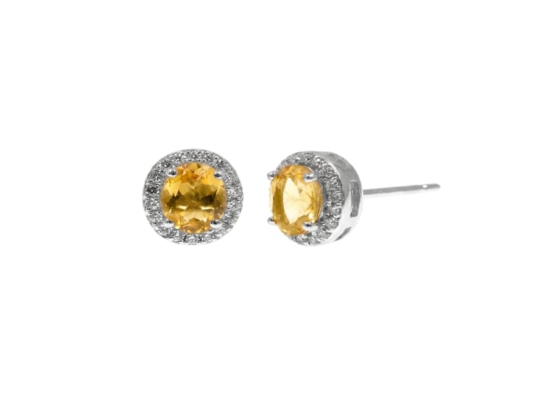ARETES OVAL CITRINO PLATA 925 - 1