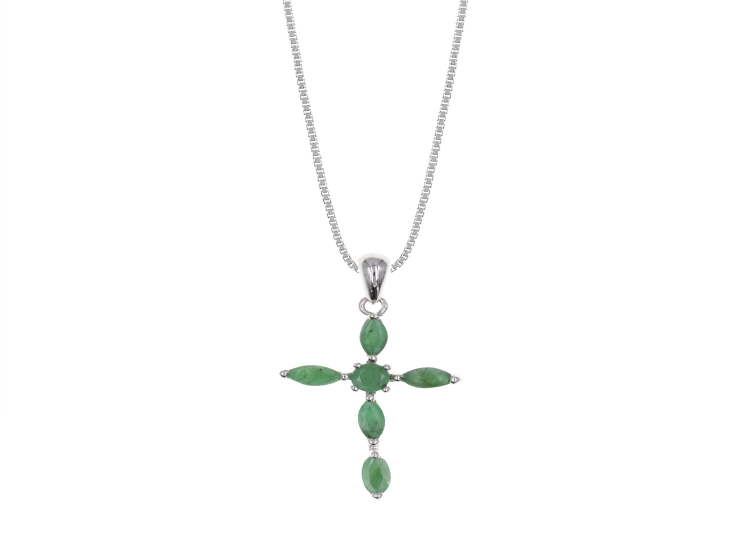 COLLAR ESMERALDA CASUAL PLATA 925 - 1