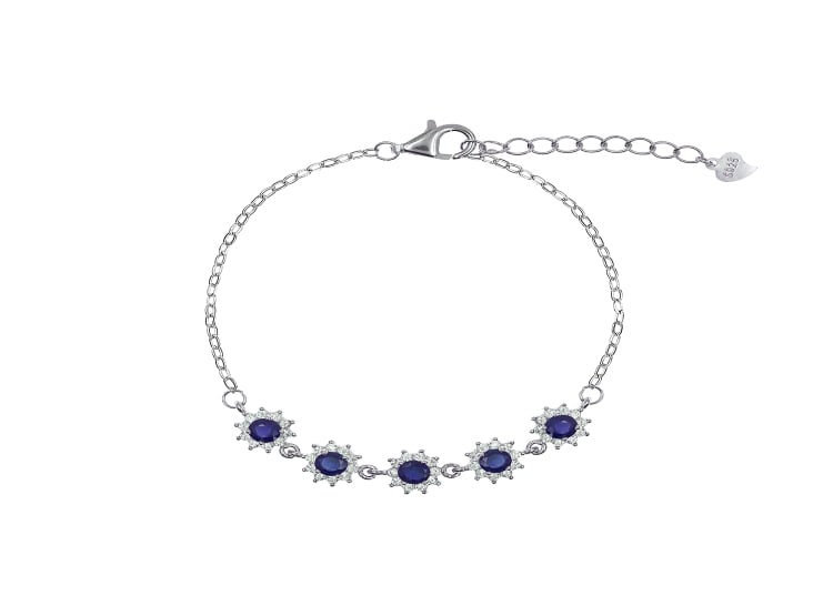 PULSERA ZAFIRO ROSETA PLATA 925 - 1