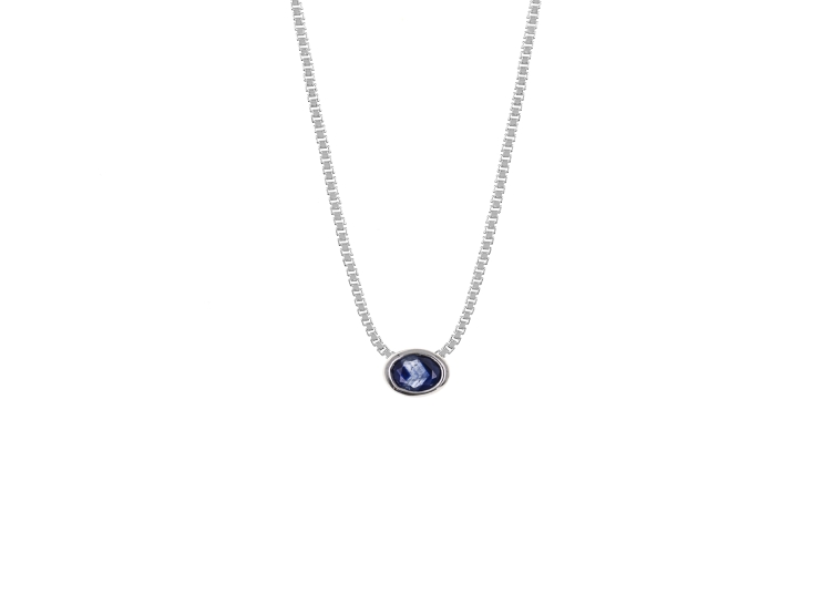 COLLAR REDONDO ZAFIRO PLATA 925 - 1