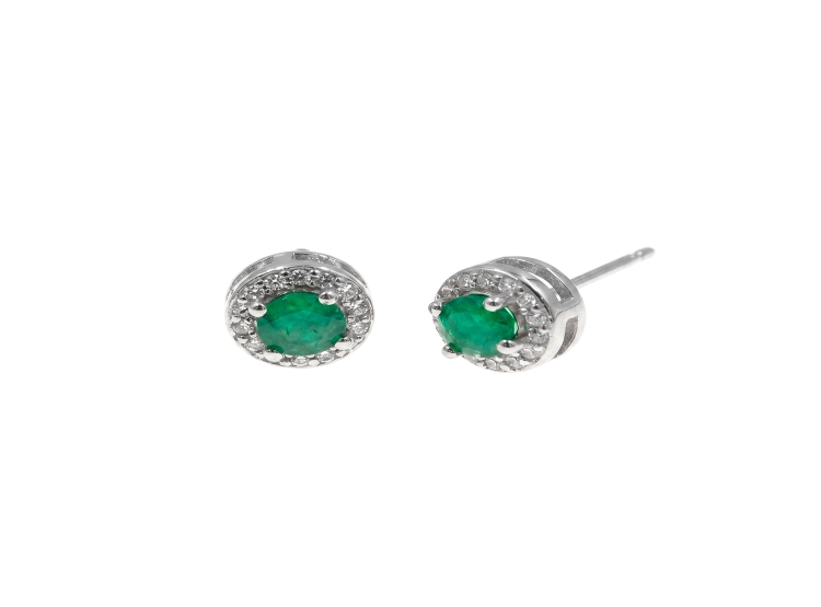 ARETES ESMERALDA PLATA 925 - 1