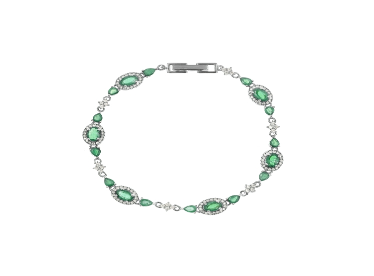 PULSERA ESMERALDA OVAL PLATA 925 - 1