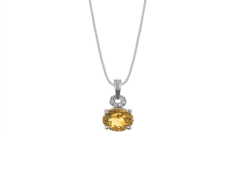 COLLAR CASUAL CITRINO PLATA 925 - 1