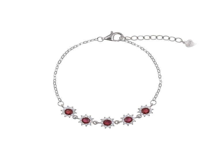 PULSERA RUBÍ ROSET PLATA 925 - 1