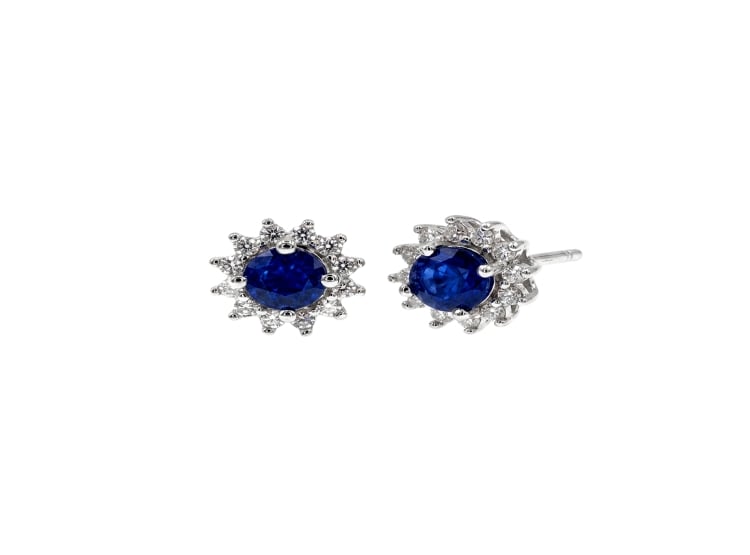 ARETES ROSETA ZAFIRO PLATA 925 - 1