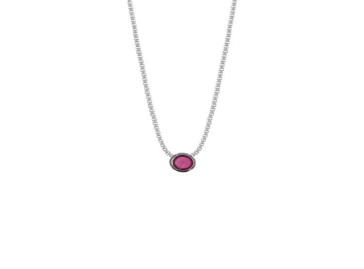 COLLAR REDONDO RUBÍ PLATA 925 - 1