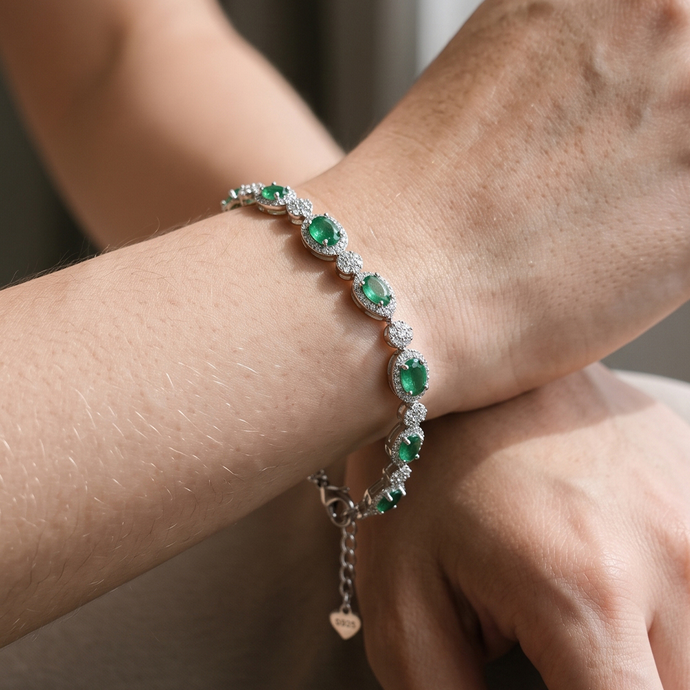 PULSERA ESMERALDA BESTFRIENDS PLATA 925 - 2