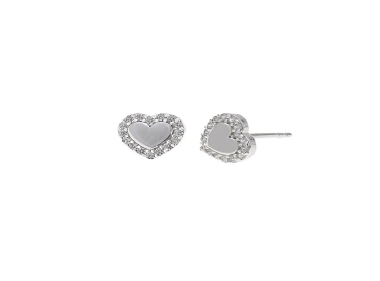 ARETES CORAZÓN FIJO PLATA 925 - 1