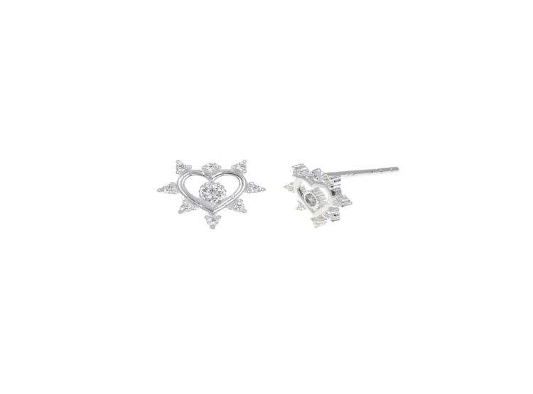 ARETES CORAZÓN CORONA PLATA 925 - 1
