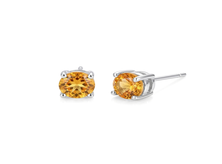 ARETES CITRINO PLATA 925 - 1