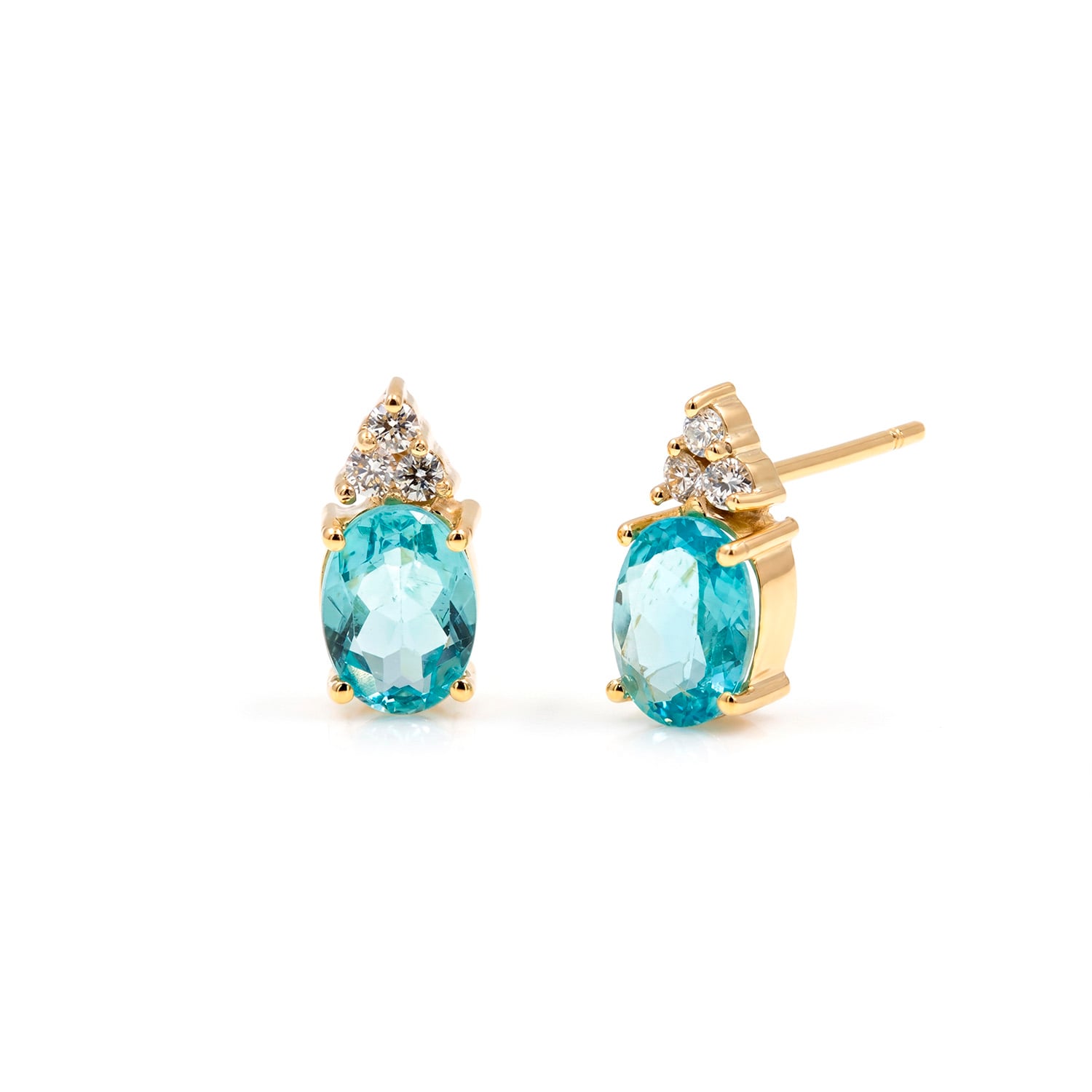 ARETES APETITE OVAL ORO 18K Y BRILLANTES - 1