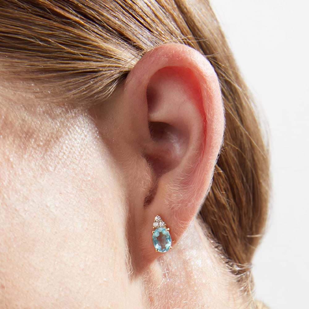 ARETES APETITE OVAL ORO 18K Y BRILLANTES - 3