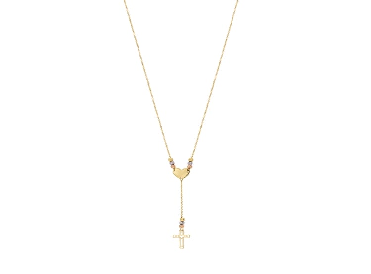 COLLAR CRUZ BOLITAS ORO 18K - 1