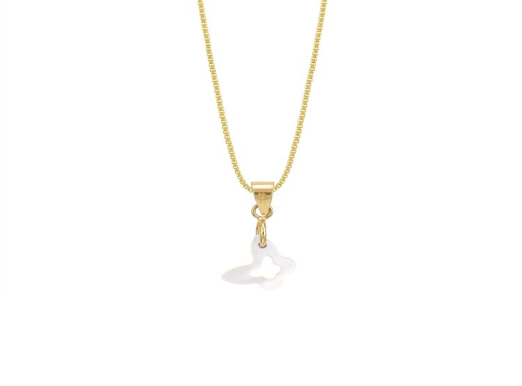 COLLAR MADRE PERLA MARIPOSA ORO 18K - 1
