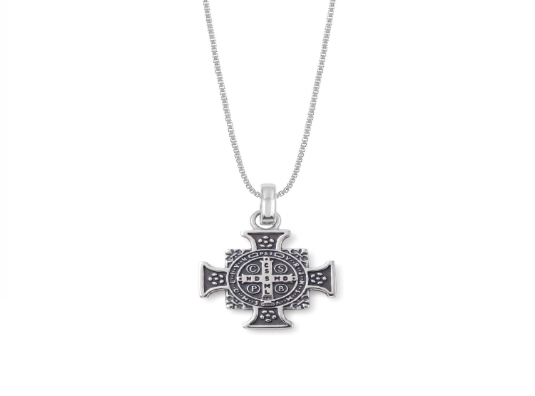COLLAR CRUZ SAN BENITO PLATA 925 - 2