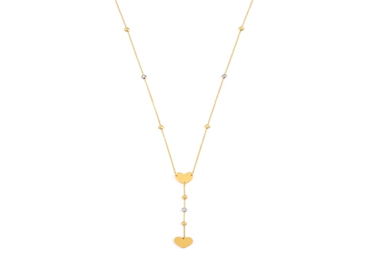 COLLAR CORAZÓN BOLITAS ORO 18K - 1