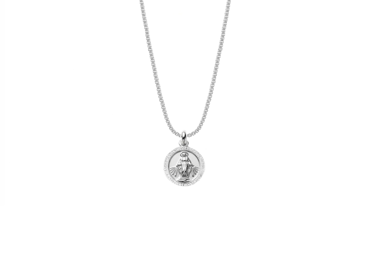 COLLAR MEDALLA MILAGROSA PLATA 925 - 1