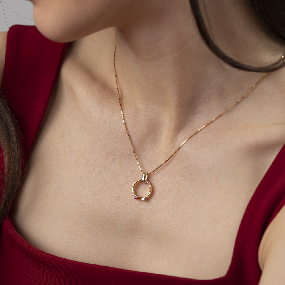 COLLAR RUBÍ LEGADO ORO 18K Y BRILLANTE - 2