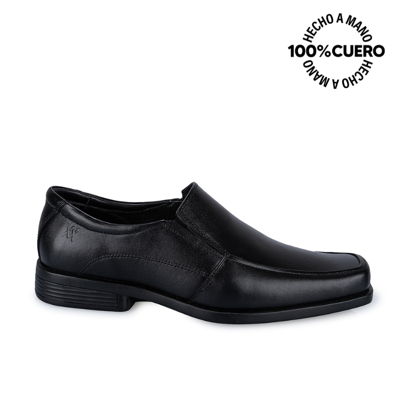 ZAPATOS ESCOLARES HOMBRE VIALE CUERO NEGRO LUIS-008-C MOCASÍN CASUAL - 1