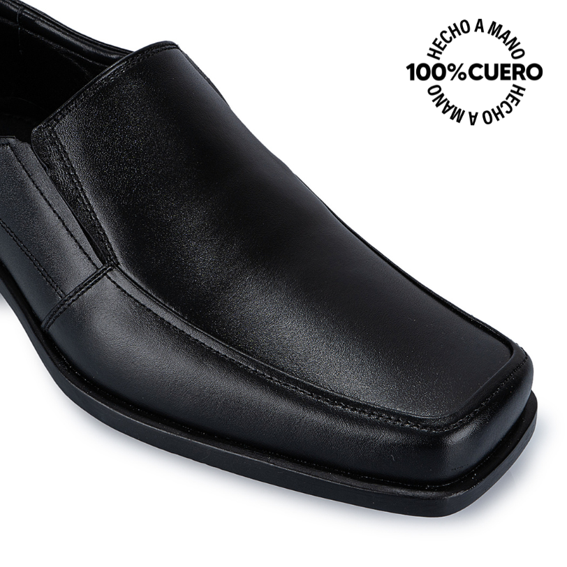 ZAPATOS ESCOLARES HOMBRE VIALE CUERO NEGRO LUIS-008-C MOCASÍN CASUAL - 3