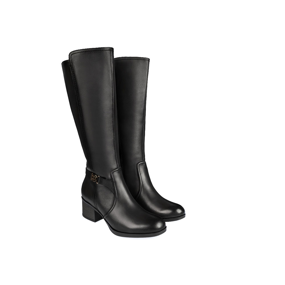 Ripley - BOTAS MUJER VIALE CUERO NEGRO ALTA