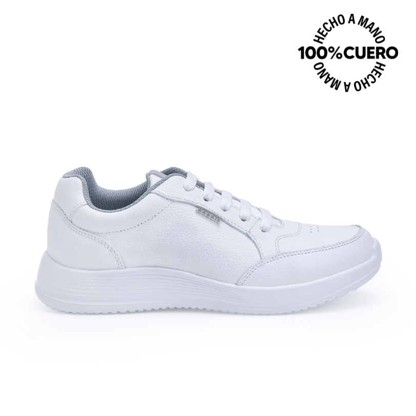 ZAPATILLAS ESCOLARES NIÑA VIALE CUERO BLANCO ALEX-053 T CASUAL RABBIT - 1