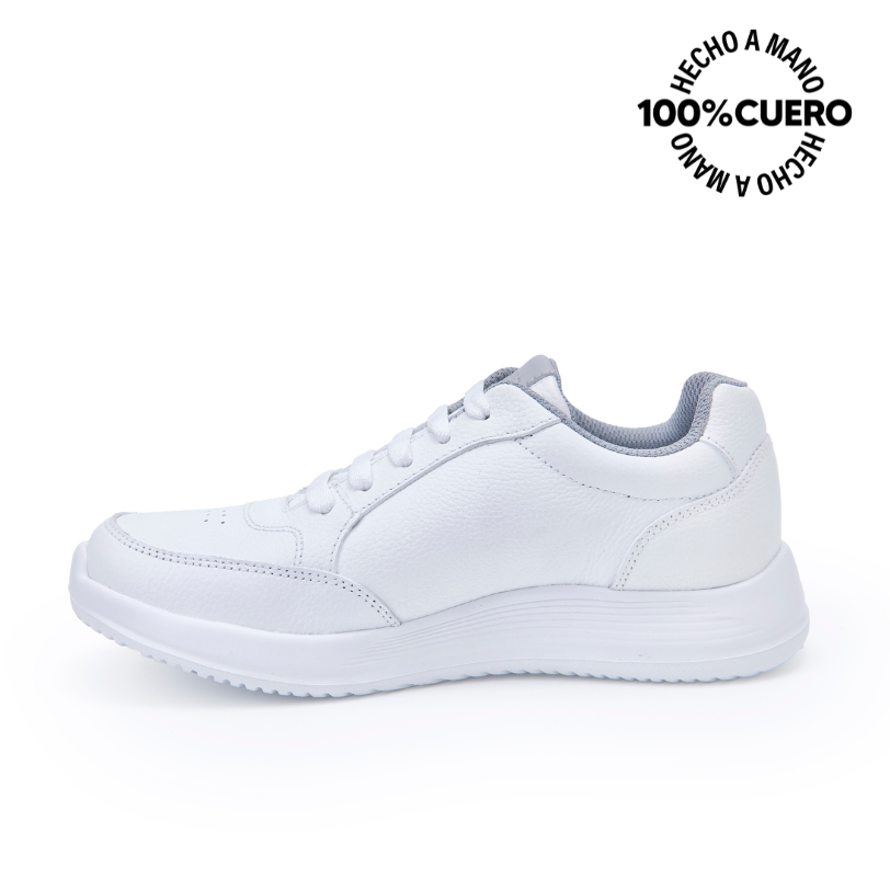 ZAPATILLAS ESCOLARES NIÑA VIALE CUERO BLANCO ALEX-053 T CASUAL RABBIT - 2
