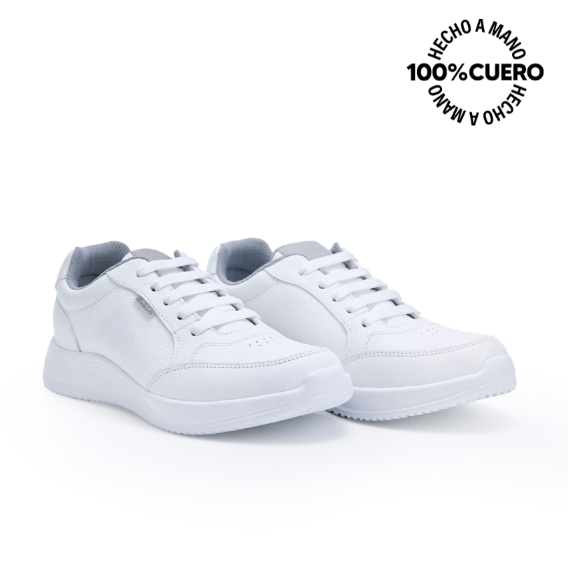 ZAPATILLAS ESCOLARES NIÑA VIALE CUERO BLANCO ALEX-053 T CASUAL RABBIT - 4