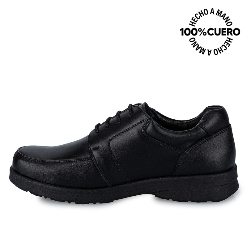 ZAPATOS ESCOLARES NIÑO VIALE CUERO NEGRO PEPE-008 T DERBY CASUAL RABBIT - 2