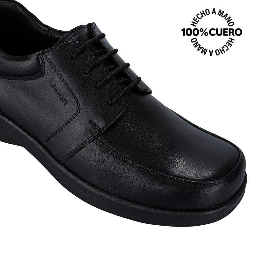 ZAPATOS ESCOLARES NIÑO VIALE CUERO NEGRO PEPE-008 T DERBY CASUAL RABBIT - 3