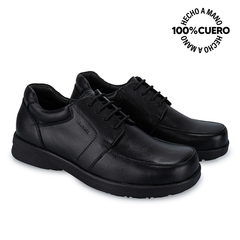 ZAPATOS ESCOLARES NIÑO VIALE CUERO NEGRO PEPE-008 T DERBY CASUAL RABBIT - 4