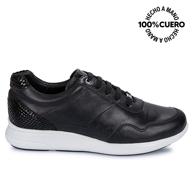 ZAPATILLA  CASUAL ALE-2454 NEGRO VIALE CUERO - 1
